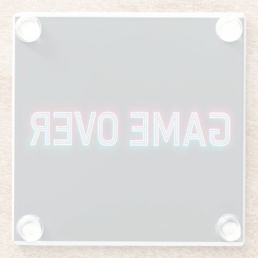 Spiel über Neuronensign | Retro-Glasing-Arcade-Des Glasuntersetzer (Rückseite)