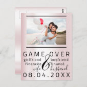 Spiel über schwindelerregend lustiges Save the Dat Postkarte (Vorne/Hinten)