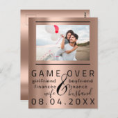 Spiel über schwindelerregend lustiges Save the Dat Postkarte (Vorne/Hinten)