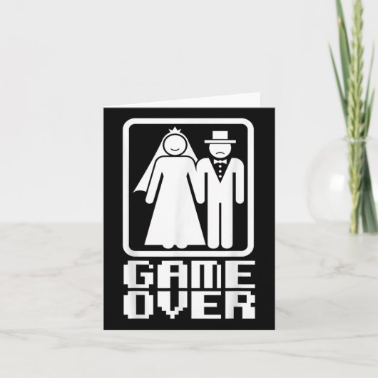 Spiel über Shirt Funny Wedding Bride Groom Gamer T Karte (Vorderseite)