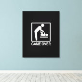 Spiel über Vater Funny Piktogramm Leinwanddruck (Insitu (Holzboden))