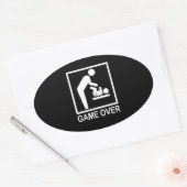 Spiel über Vater Funny Piktogramm Ovaler Aufkleber (Umschlag)
