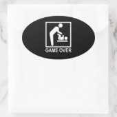 Spiel über Vater Funny Piktogramm Ovaler Aufkleber (Tasche)