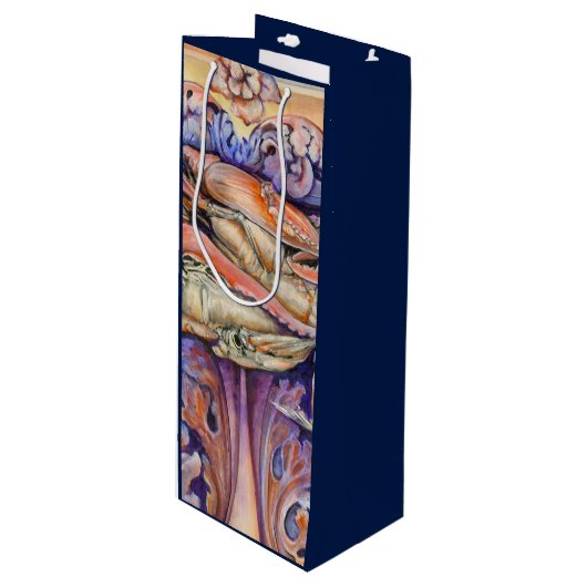 Spiel- und Curly-Spiel-Tag Geschenktüte Für Weinflaschen (Vorderseite Schrägansicht)