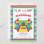 Spiel und springen blau und rot einladung (Vorderseite)