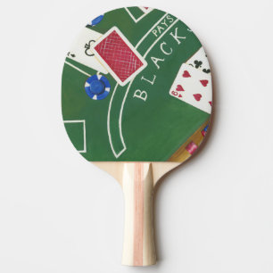 Spiel von Blackjack mit Chips durch Chariklia Tischtennis Schläger