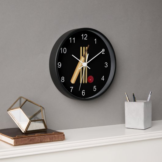 Spiel von Cricket, Bat und Ball Uhr (Büro)