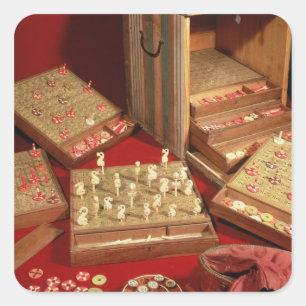 Spiel von Dauphin lotto, erfunden von Louis XIV Quadratischer Aufkleber