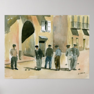 Spiel von Pétanque Poster