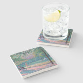 Spiel von Tennis Steinuntersetzer (Seitenansicht)