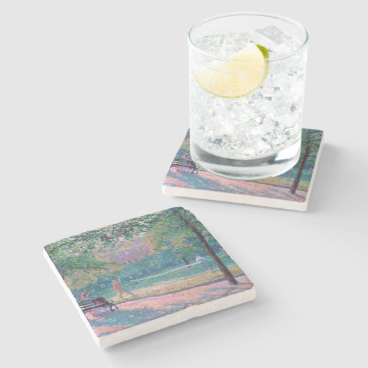 Spiel von Tennis Steinuntersetzer (Seitenansicht)