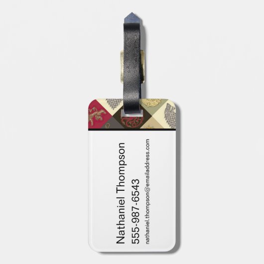 Spiel von Thrones Sigil Pattern Gepäckanhänger (Rückseite vertikal)