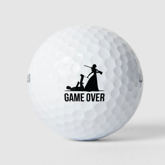 Spiel vorbei - Hochzeit Golfball (Vorderseite)