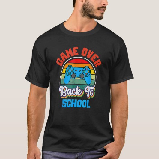 Spiel vorbei Lehrer Schüler Controller Zurück zur T-Shirt (Vorderseite)