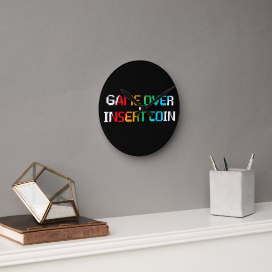Spiel vorbei Münze einwerfen Runde Wanduhr (Büro)