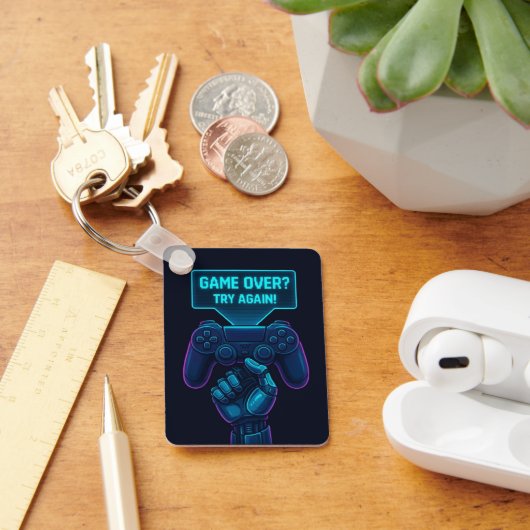 Spiel vorbei? Nochmal versuchen! - Cool Futuristic Schlüsselanhänger (Schreibtisch)