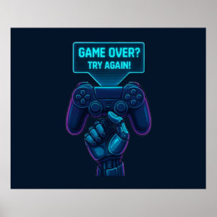 Spiel vorbei? Nochmal versuchen! - Futuristisches  Poster