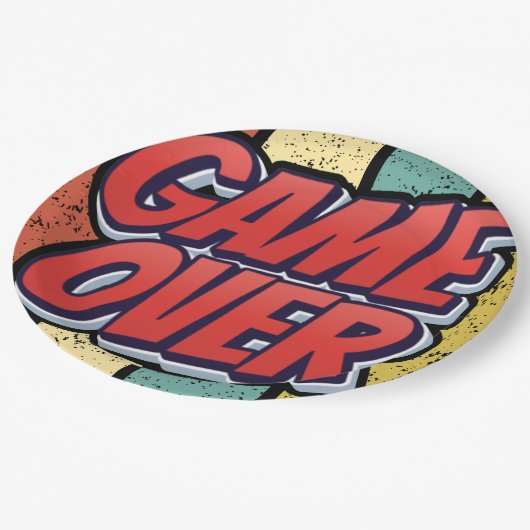 Spiel vorbei. pappteller (Schrägansicht)