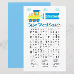 Spiel zum Wortsuchen für Baby Shower mit Spielzeug