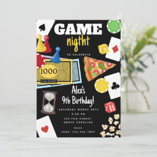 Spielabend Brettspiele Snacks Geburtstag Einladung