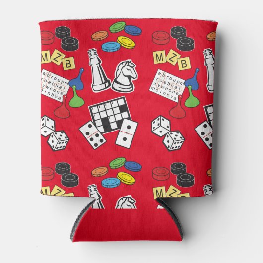 Spielabend, Brettspiele und Word-Puzzles Dosenkühler (Vorderseite)