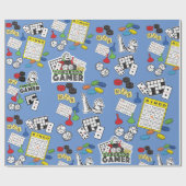 Spielabend, Brettspiele und Word-Puzzles Geschenkpapier (Flach)