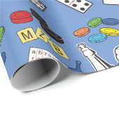 Spielabend, Brettspiele und Word-Puzzles Geschenkpapier (Rolleneckpunkt)