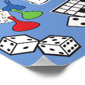 Spielabend, Brettspiele und Word-Puzzles Poster (Ecke)