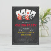 Spielabend Casino Party Einladung (Stehend Vorderseite)