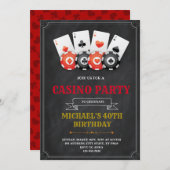 Spielabend Casino Party Einladung (Vorne/Hinten)