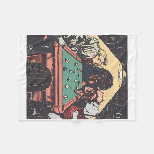 Spielabend Hunde auf Billard Billard Billard Billa Fleecedecke (Vorderseite (Horizontal))