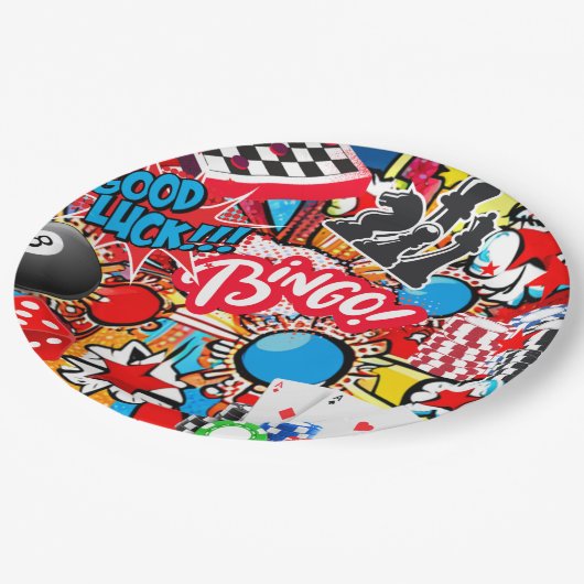 Spielabend Pappteller (Schrägansicht)