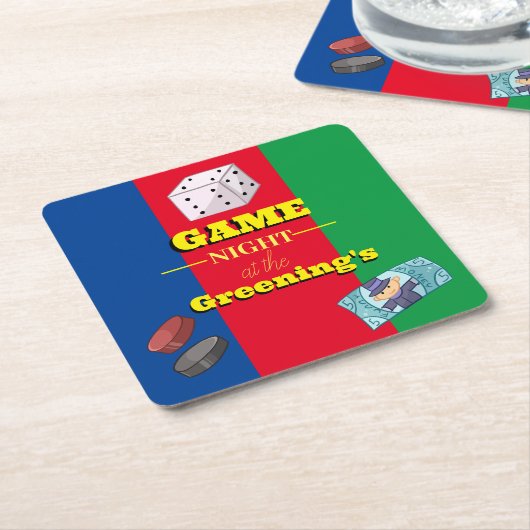 Spielabend Party trinkt Mat Games Rechteckiger Pappuntersetzer (angewinkelt)