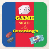 Spielabend Party trinkt Mat Games Rechteckiger Pappuntersetzer (Vorderseite)