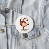 Spielaffe macht einen Handstand Süßes Tier Button (Beispiel)