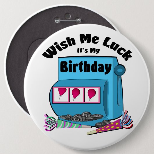 Spielautomat Casino Geburtstag Button (Vorne & Hinten)