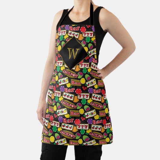 Spielautomat Gemustertes Moonogramm Schürze (InSitu)