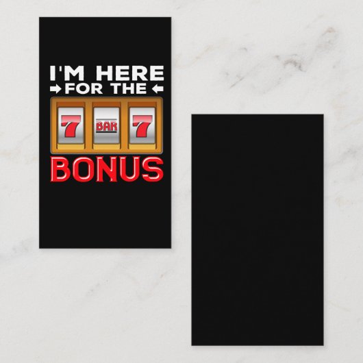 Spielautomat Glücksspiel Funny Casino Fan Visitenkarte (Vorne/Hinten)