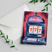 Spielautomat im Casino Malerei Postkarte