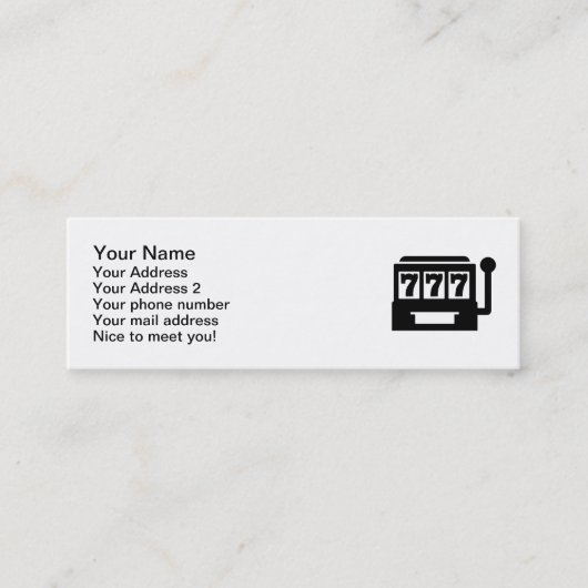 Spielautomat Mini Visitenkarte (Vorderseite)