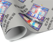 Spielautomat schlug den Jackpot 50 Jahre alt Geschenkpapier (Rolleneckpunkt)