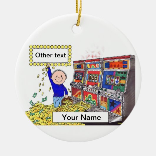 Spielautomat-Spieler - Mann Keramikornament (Vorne)