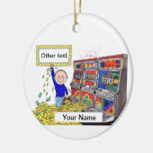 Spielautomat-Spieler - Mann Keramikornament (Links)