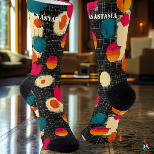 Spielbares Abstrakt mit farbenfrohen kreisförmigen Socken
