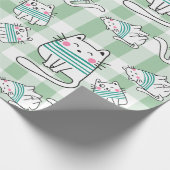 Spielbares Cat Pattern-Design Geschenkpapier (Ecke)