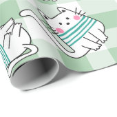 Spielbares Cat Pattern-Design Geschenkpapier (Rolleneckpunkt)