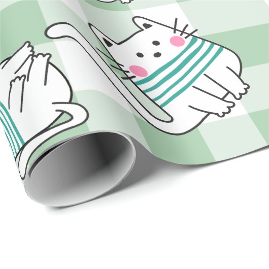 Spielbares Cat Pattern-Design Geschenkpapier (Rolleneckpunkt)