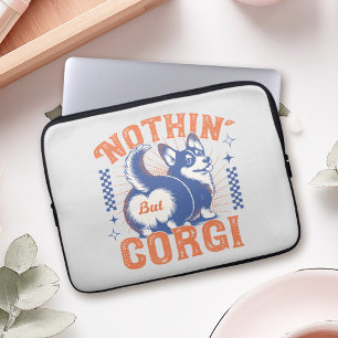 Spielbares Design "Nothing außer Corgi" in Retro-F Laptopschutzhülle