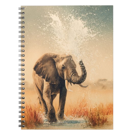 Spielbares Elephant Splash-Notebook Notizblock (Vorderseite)