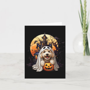 Spielbares Halloween-Doodle-Hund-Geister-Design Sp Karte